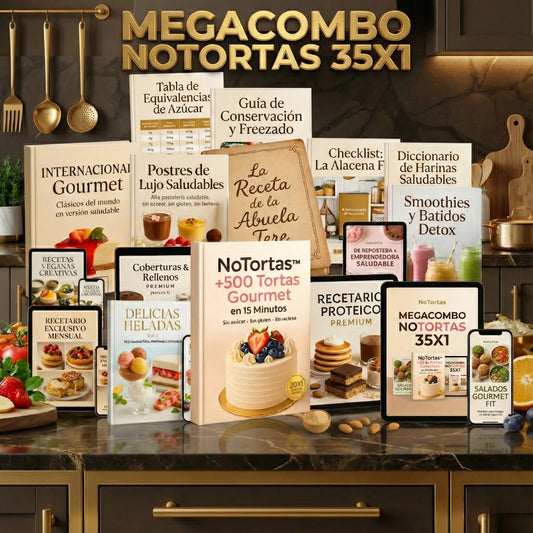 NoTortas 35x1™ – +1500 Recetas Sin Azúcar, Gluten ni Lactosa
